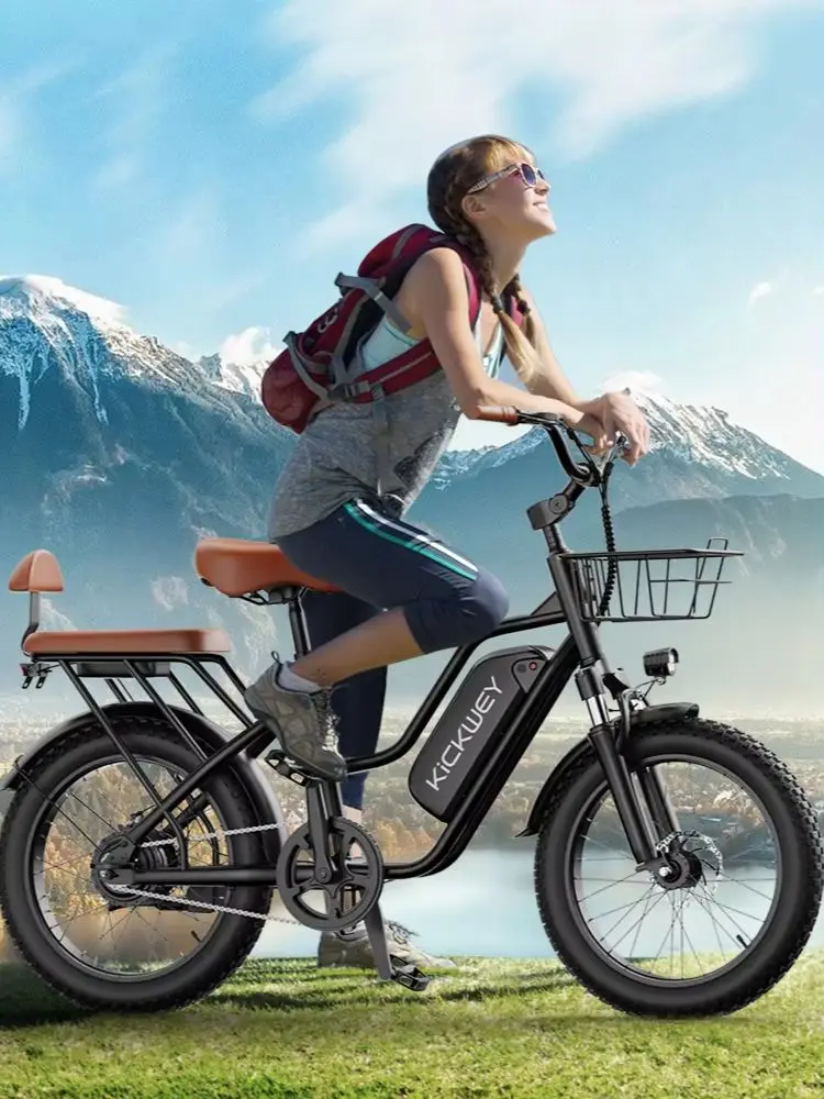 AliExpress kickwey Kickwey LD20 Electric Bicycle 1500W Motor 48V20AH Lithium Battery Electric Bike Adults Up to 80KM 20 Inch Fat Tire Snow E-bike