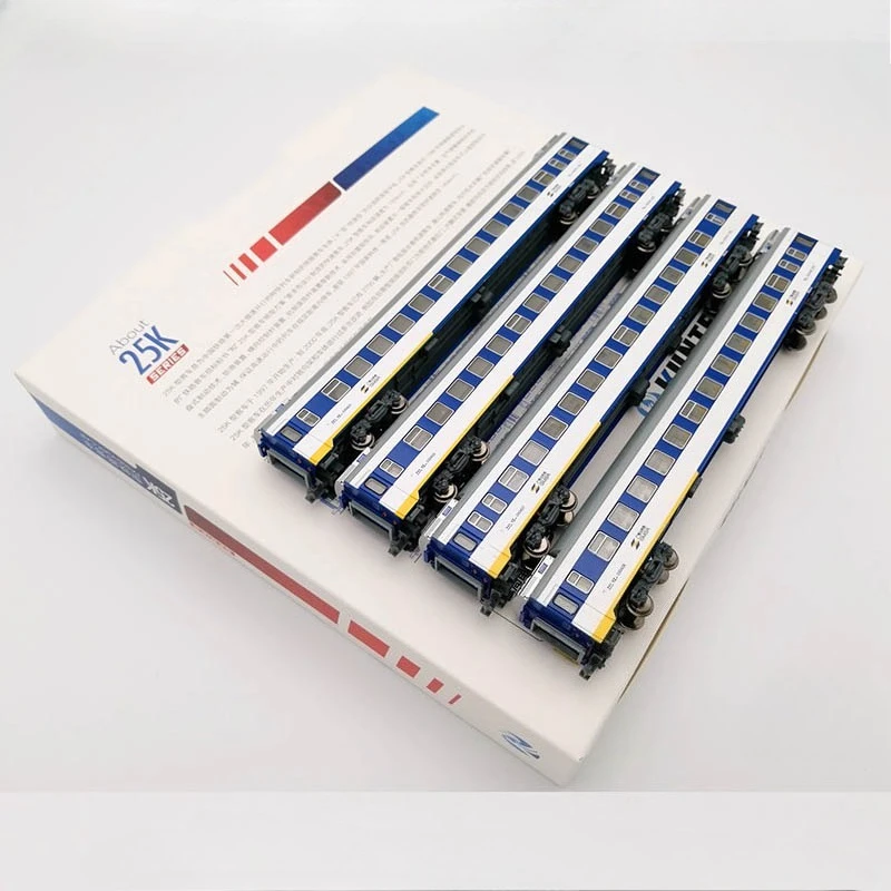 نموذج قطار KUNTER مقياس N 1/160 14-001K YZ25K مقعد صلب 25K مجموعة سيارة الركاب 4 أقسام مع قسم Guangtie Shantou الخفيف