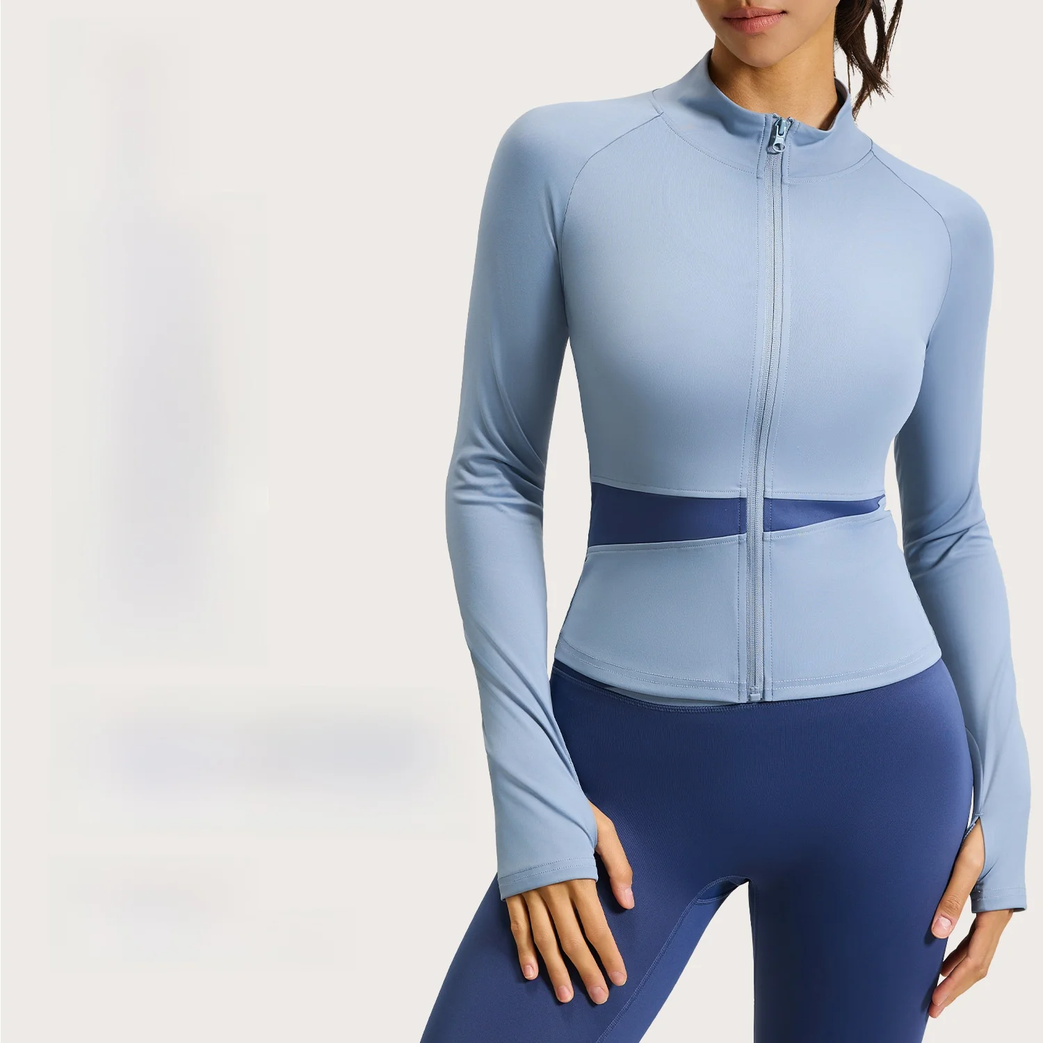 

Juyitang женская куртка для йоги с цветными блоками, облегающая дышащая верхняя одежда для фитнеса для йоги и спорта