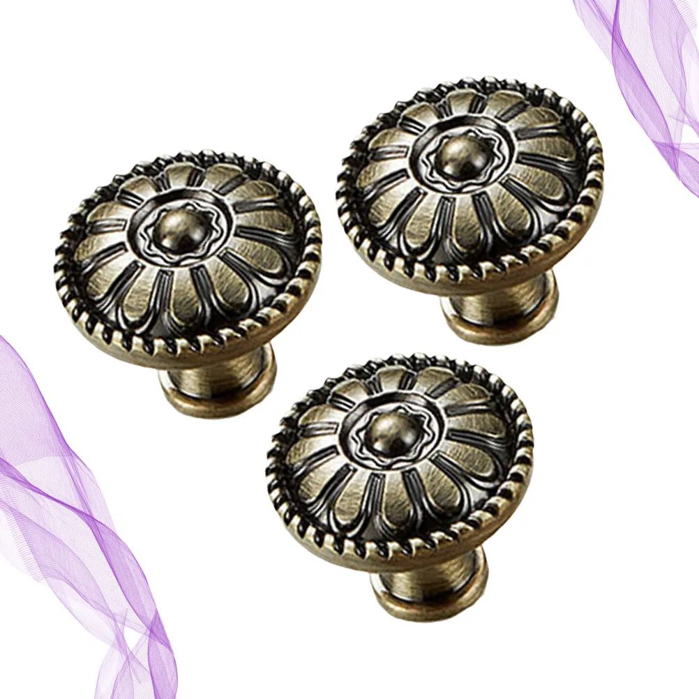 3Pcs Mushroom Style Cabinet Knobs Zinc Alloy Drawer Pulls for Kitchen Wardrobe Chest of Drawers European Style Furniture