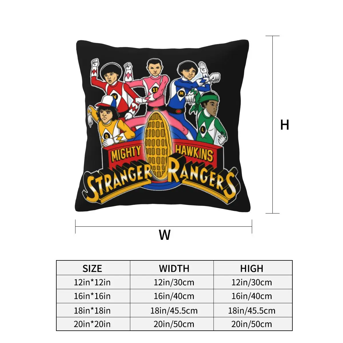 Stranger Rangers Square Pillowcase Pillow Cover Cushion Zip Decorative Comfort Throw Pillow for Home Car