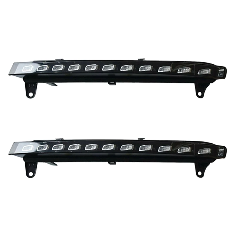 

1 Pair Daylight Car LED DRL Daytime Running Lights Car Accessories Black Turn Signal Lights For Q7 2005-2009