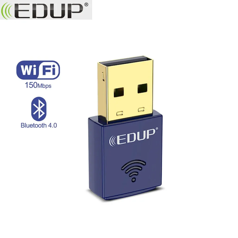 EDettes-Mini adaptateur WiFi 150Mbps, carte réseau sans fil, Bluetooth, Unvétérans wn 4.0, USB 2.0, WiFi, Ethernet, adaptateur de signal stable pour PC, ordinateur portable