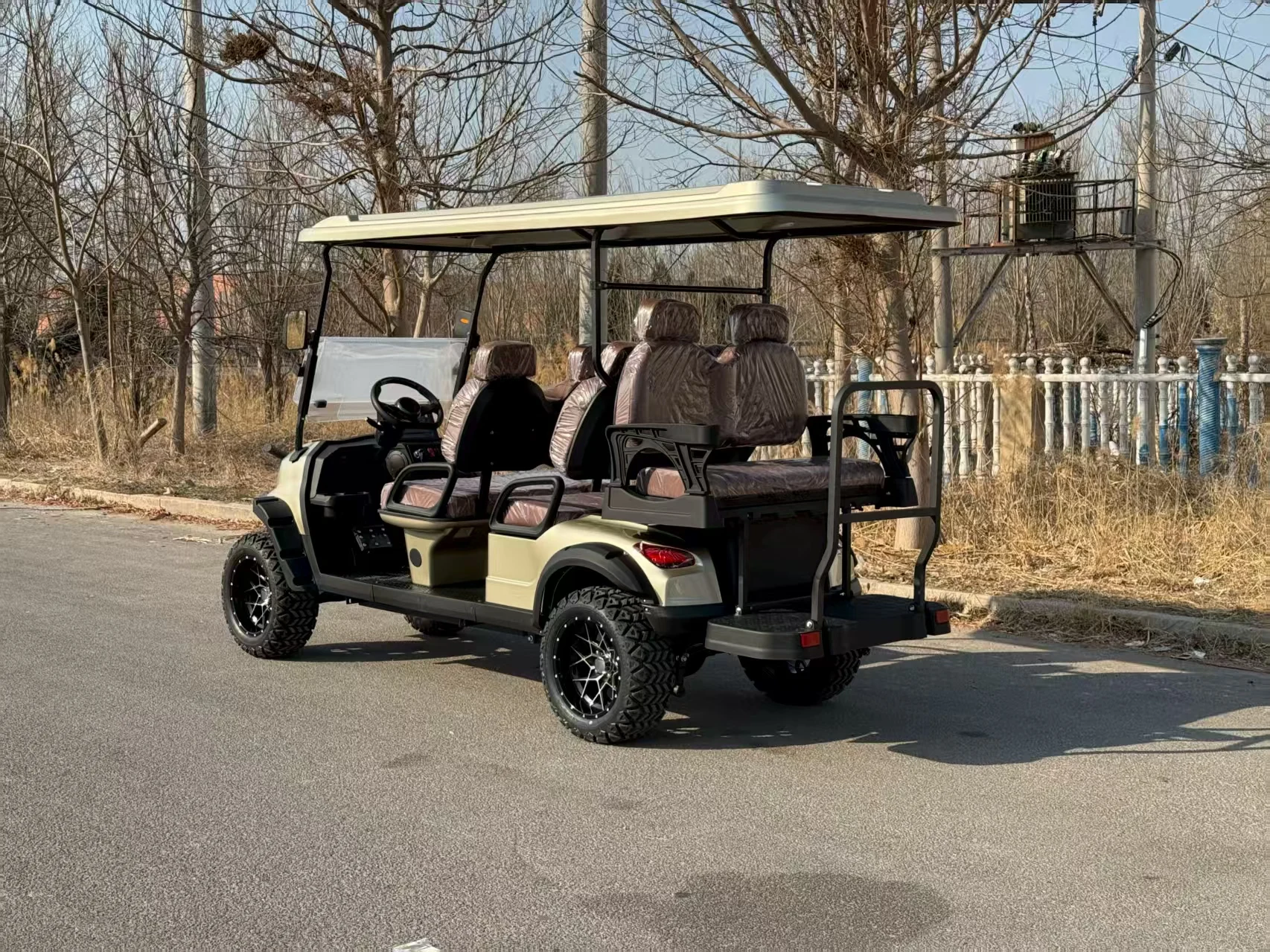 Fotografia 3: Carrinho de Golfe Elétrico Multifuncional SHUIMAN JINSHAN para Caça, Off-road, Elevado, 6 Lugares, com Motor de 3.5kw e Alcance de 80-100km
