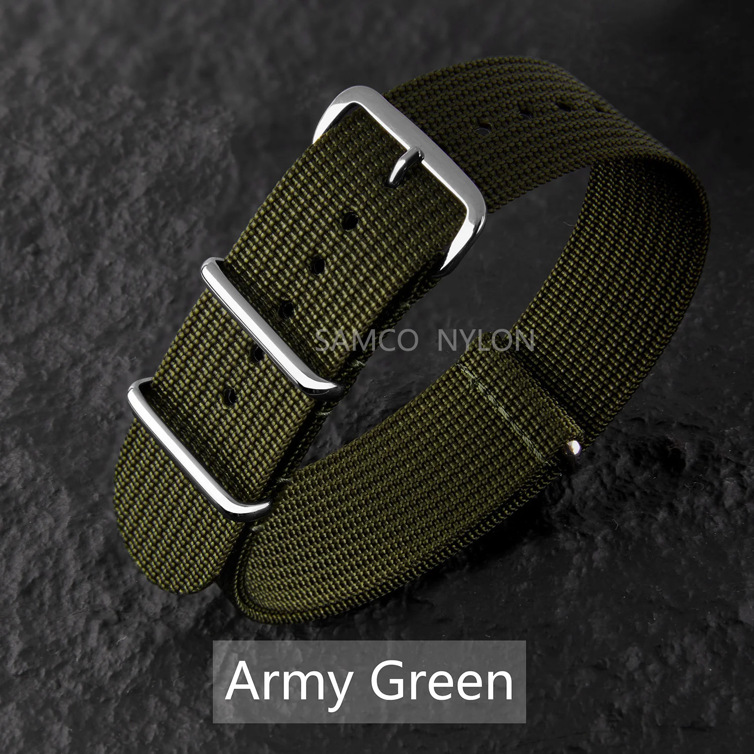 Geripptes Nylon-Uhrenarmband, 18 mm, 20 mm, 22 mm, bequeme Uhrenarmbänder, Schlaufe, militärisch, waschbar, für Herren-Uhrenarmbänder – Detail 10