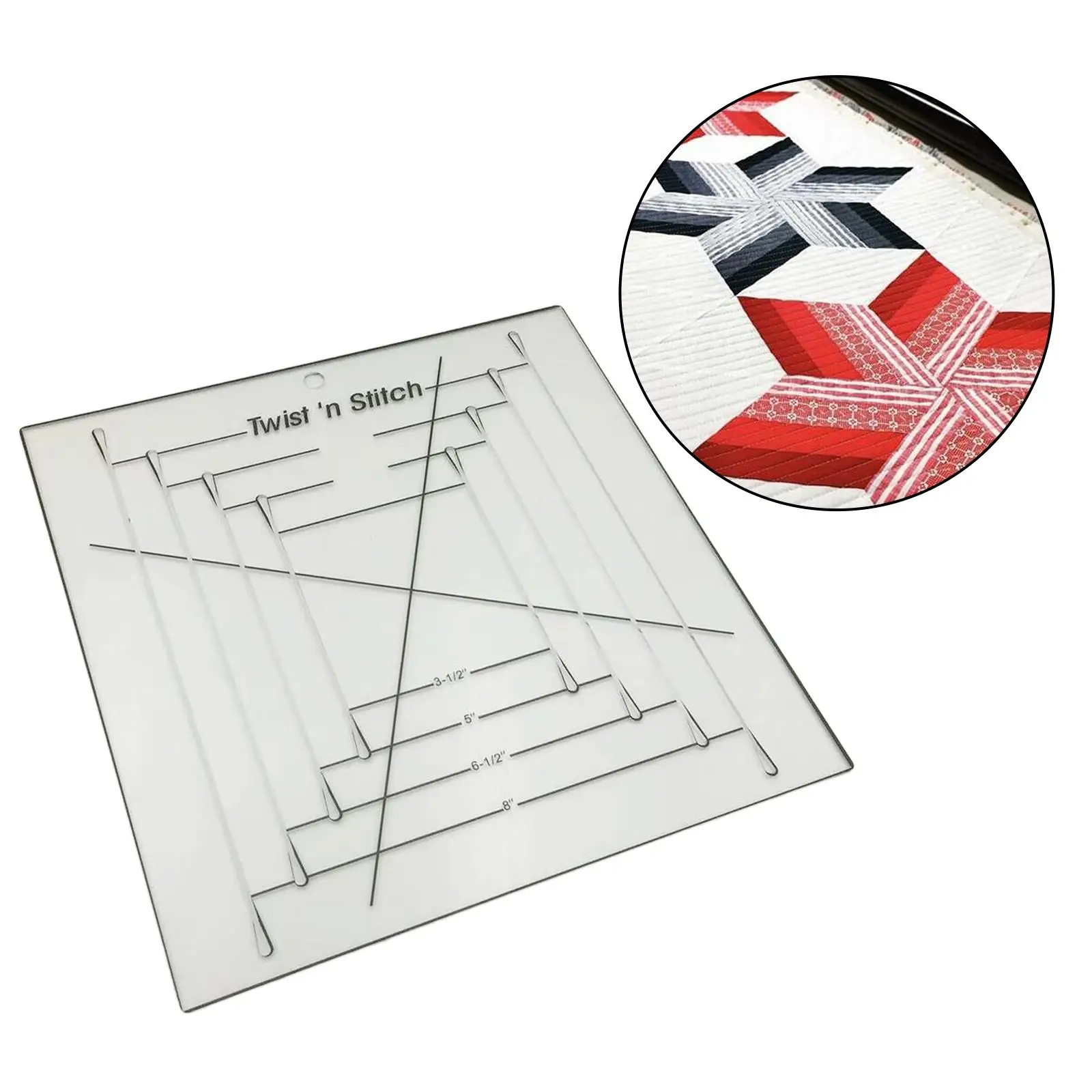 قالب اللحف لتقوم بها بنفسك صياغة اللحاف المرقعة نمط هندسي صنع تويست ن غرزة حاكم 3.5 ، 5 ، 6.5 ، 8,10 ''ستنسل