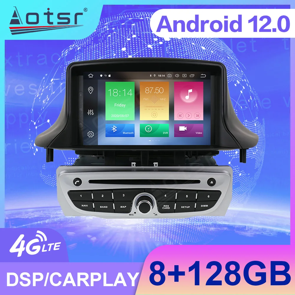 Android 12 PX6 For Renault Megane 3 2008-2014 Car GPS Navigation Auto Radio Stereo DVD Multimedia Video Player HeadUnit 2din DSP