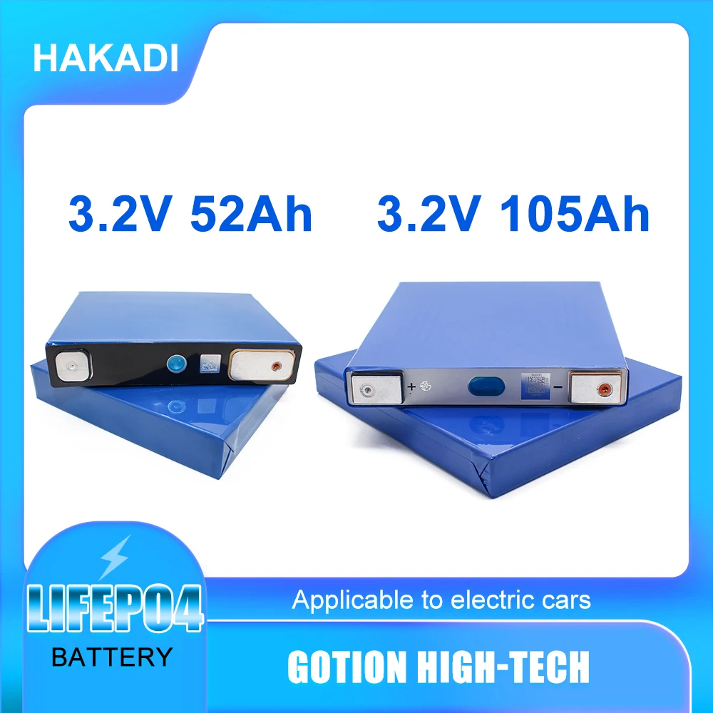 HAKADI 3.2V 30Ah 52Ah 105Ah Lifepo4 Rechargeable Batteries 4PCS Original Brand New Cell For DIY 12V Car Audio Solar Energy