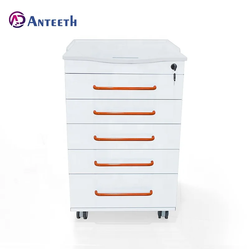Professional Hospital Equipment 5 Drawers Barber Cart Mobile Storage Cabinet Tattoo Resin Table Clinic Dental Mobile Cabinet