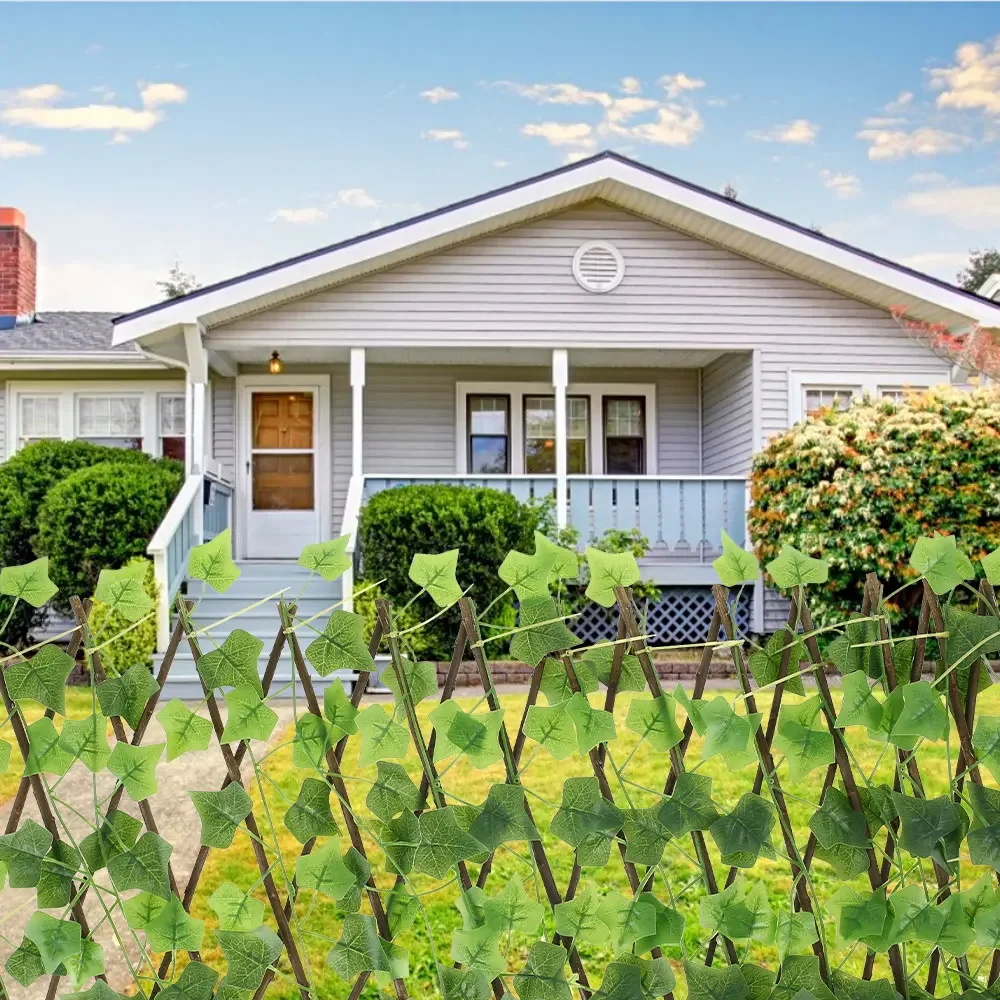 Neue Garten abschirmung expandierende Gitter Sichtschutz Hecke künstliche Faux Efeu Blätter Holzzaun für Garten gebäude – Detail 7
