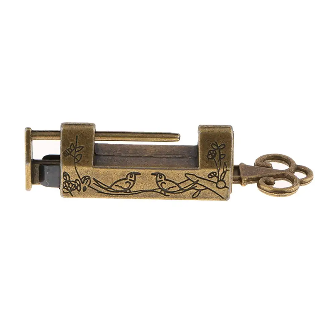 Antique Look Alloy Pad Lock Compact Vintage Padlock for Jewelry Boxes Drawers Cupboards and Dressers