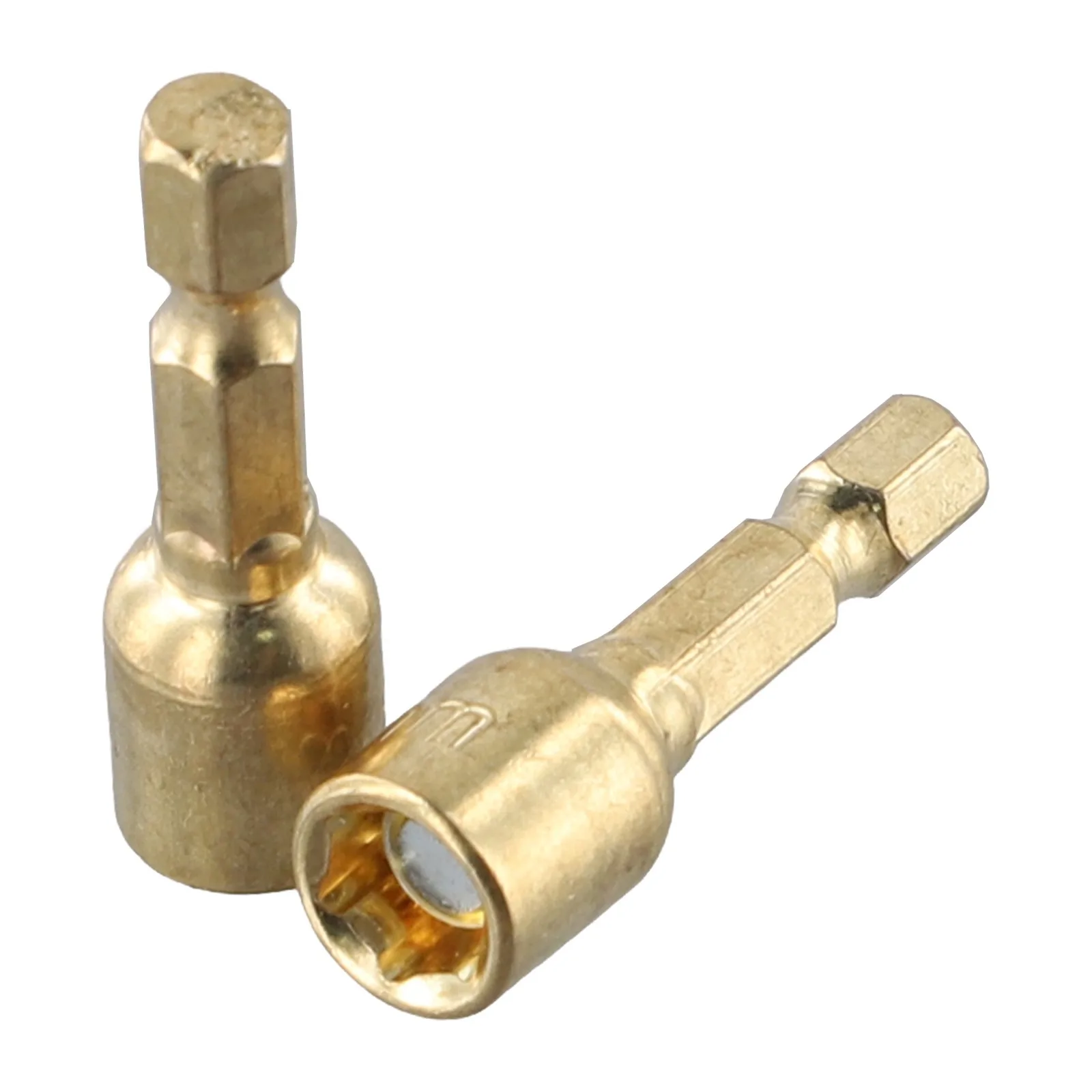 Hexagonal Socket Adapter 1/4inch Socket 45mm Length Golden Hand Drill Bits Sleeve Hex for impact Drivers Magnetic High Quality