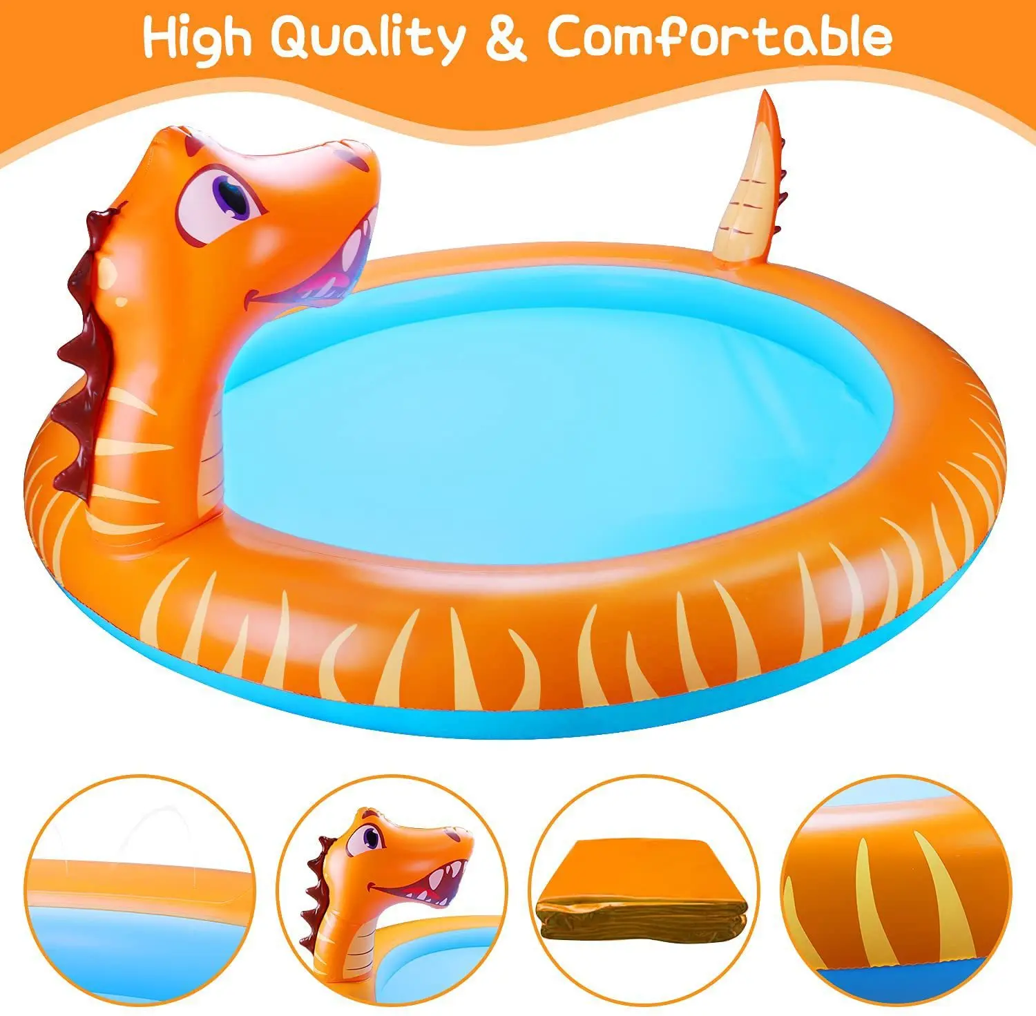 Piscine de style dinosaure pour enfants, nouveau, été, extérieur, toboggan, piscine, plage, jeux d'eau pour enfants