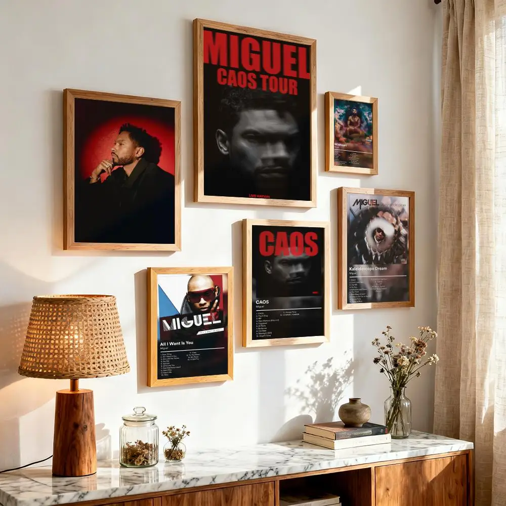 Famous Rapper M-Miguel Poster Modern Minimalist Wall Art Prints for Bedroom Living Room Aesthetic Contemporary Decor Gift