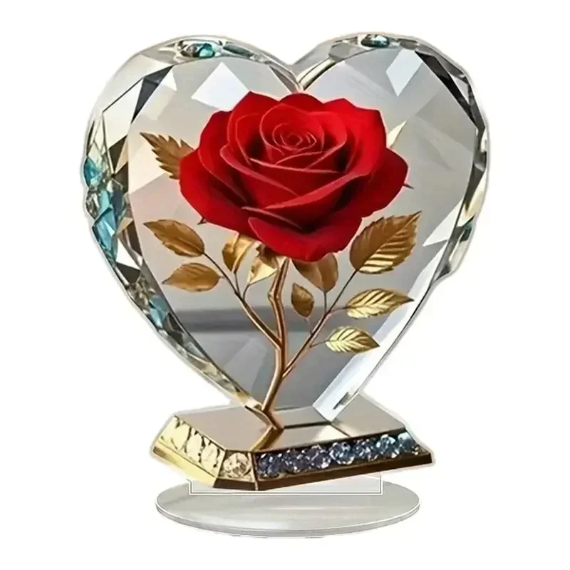 Acrylic Red Roses Decorate Home Desks For Enhanced Visuals New Ideas For Holiday Gifts Artificial Flowering Plant Decorations