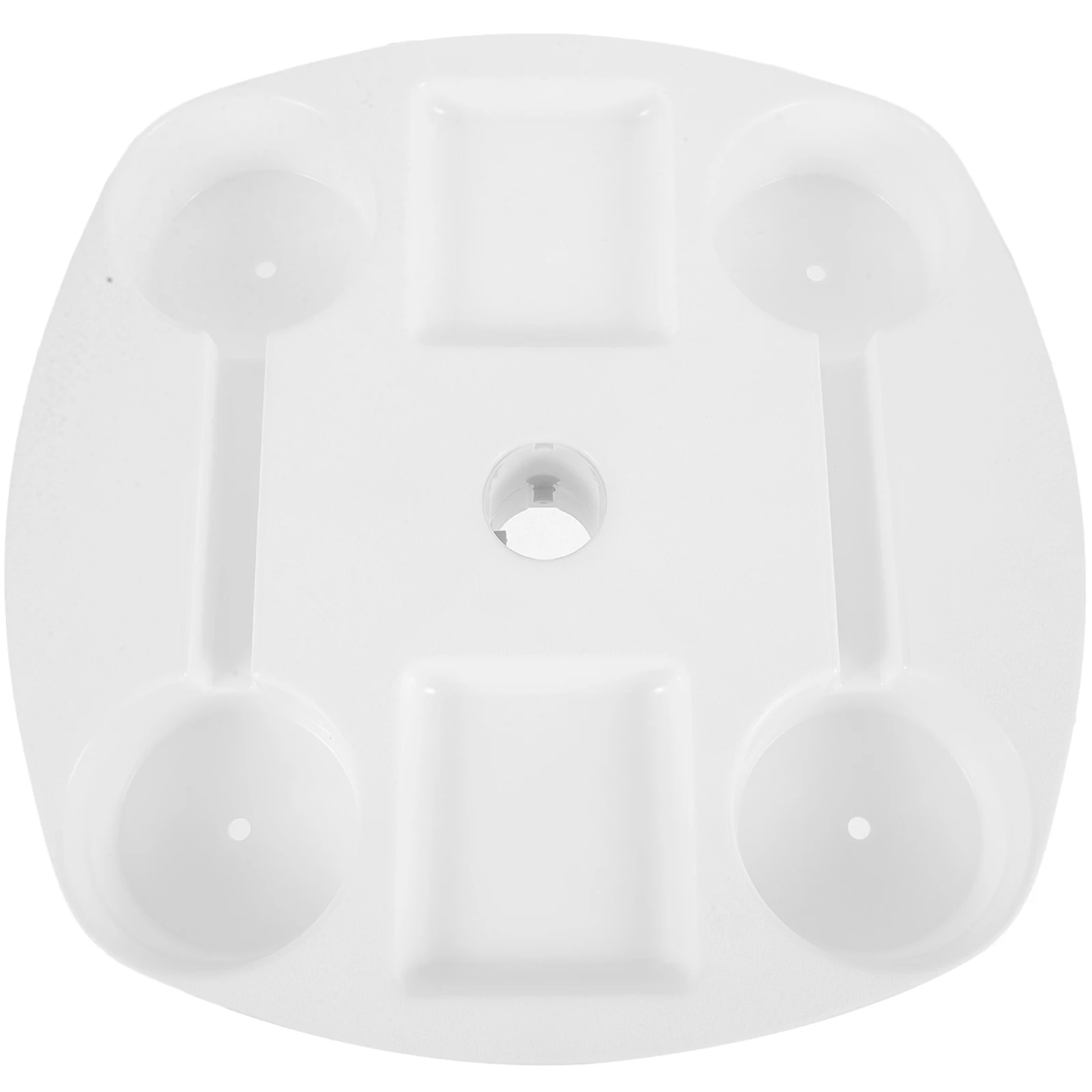 

White 37x37x5.2cm 480g Plastic Beach Umbrella Tray Rack Drink Holder Snack Cup Stand Patio Umbrella Table Accessories Outdoor