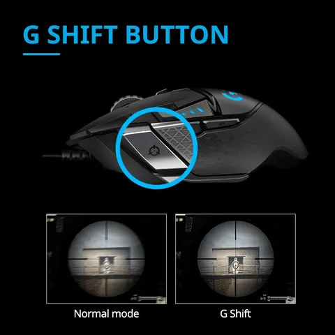 Игровая мышь Logitech G502 Hero, 24600 DPI, 11 кнопок, проводная — внешний вид товара