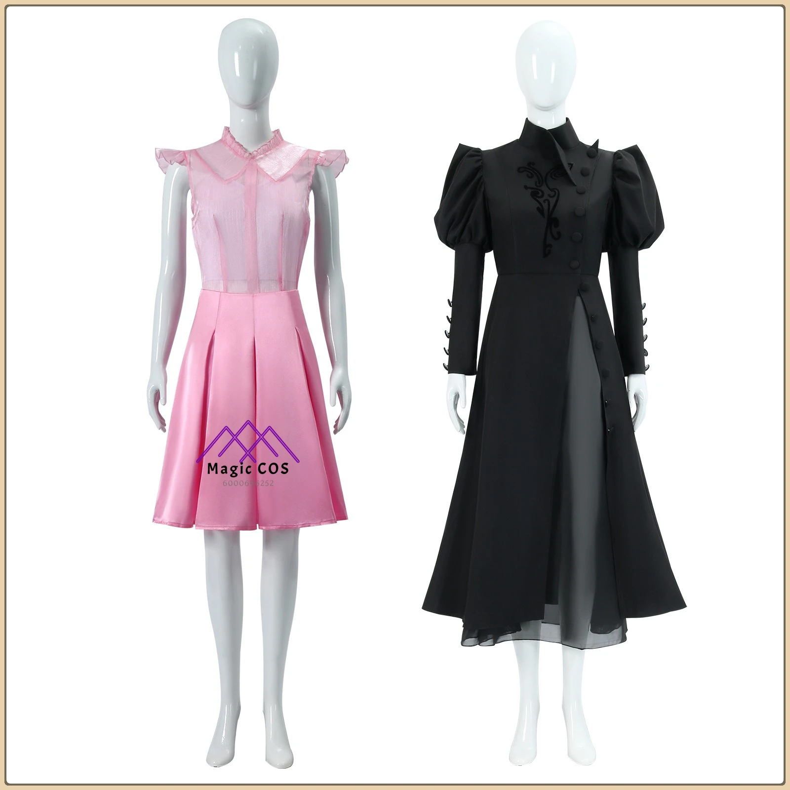 

Hot Movie Characters Elphaba & Glinda Cosplay Outfit Full Set Wigs Role Playing Clothes for Comic Con & Halloween (Female)