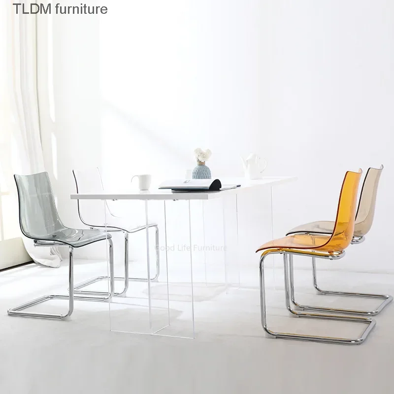 Modern Simple Transparent Chair Designer Acrylic Toyas Dining Chair Home Network Red Creative Back Dining Table Chair