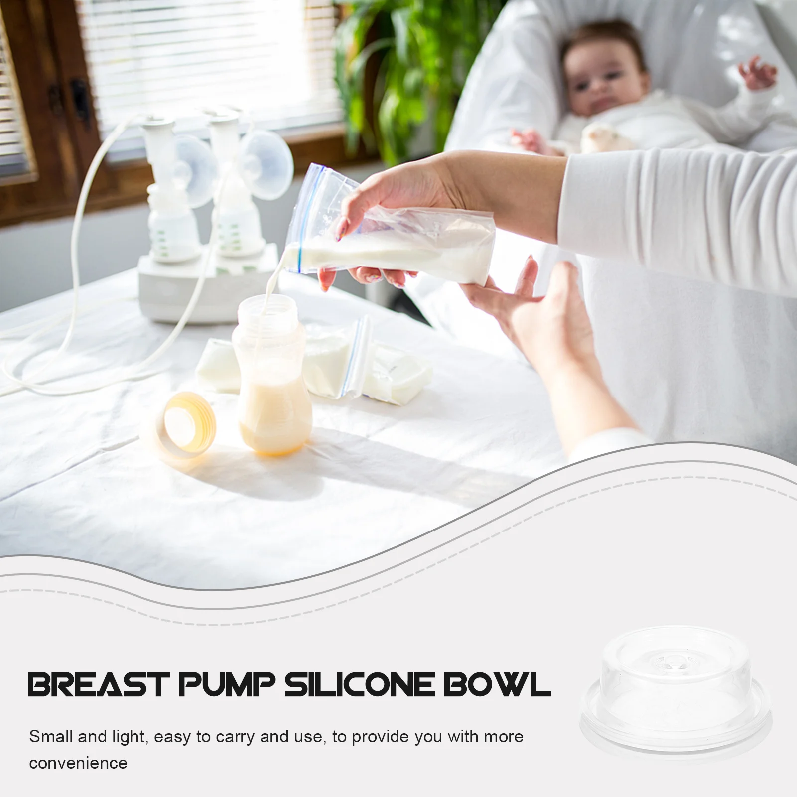 

4 шт. силиконовые детали молокоотсоса, прозрачные ручные вакуумные миски, аксессуары для грудного вскармливания, практичные принадлежности для новых мам