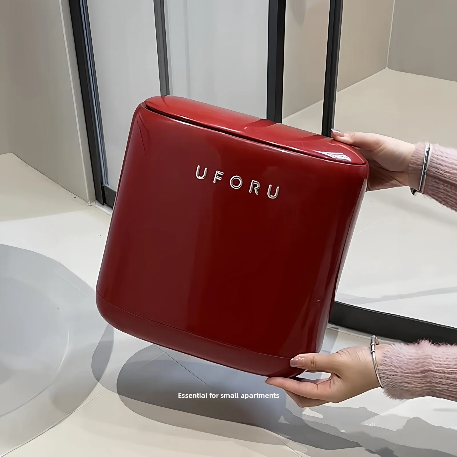 

New Year Narrow Trash Can Double Layer Bathroom Toilet Press Open Cover Paper Basket Home Use Floor Cleaning Tool PP PET ...