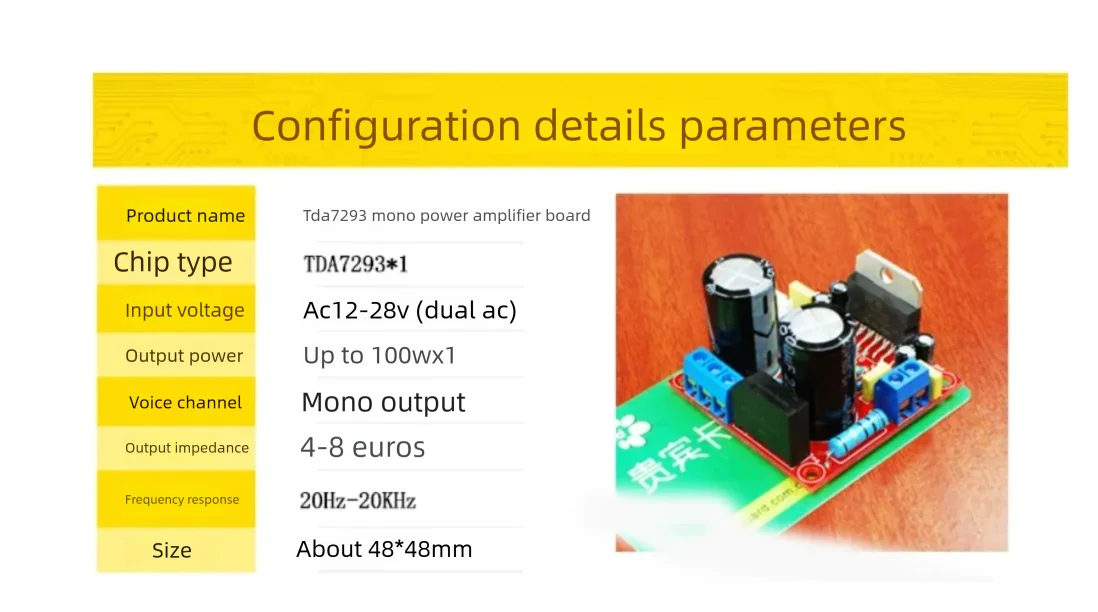 Premium TDA7293 Mono Hi-Fi High Power Full-Range Audio Amplifier Board for Superior Sound Quality
