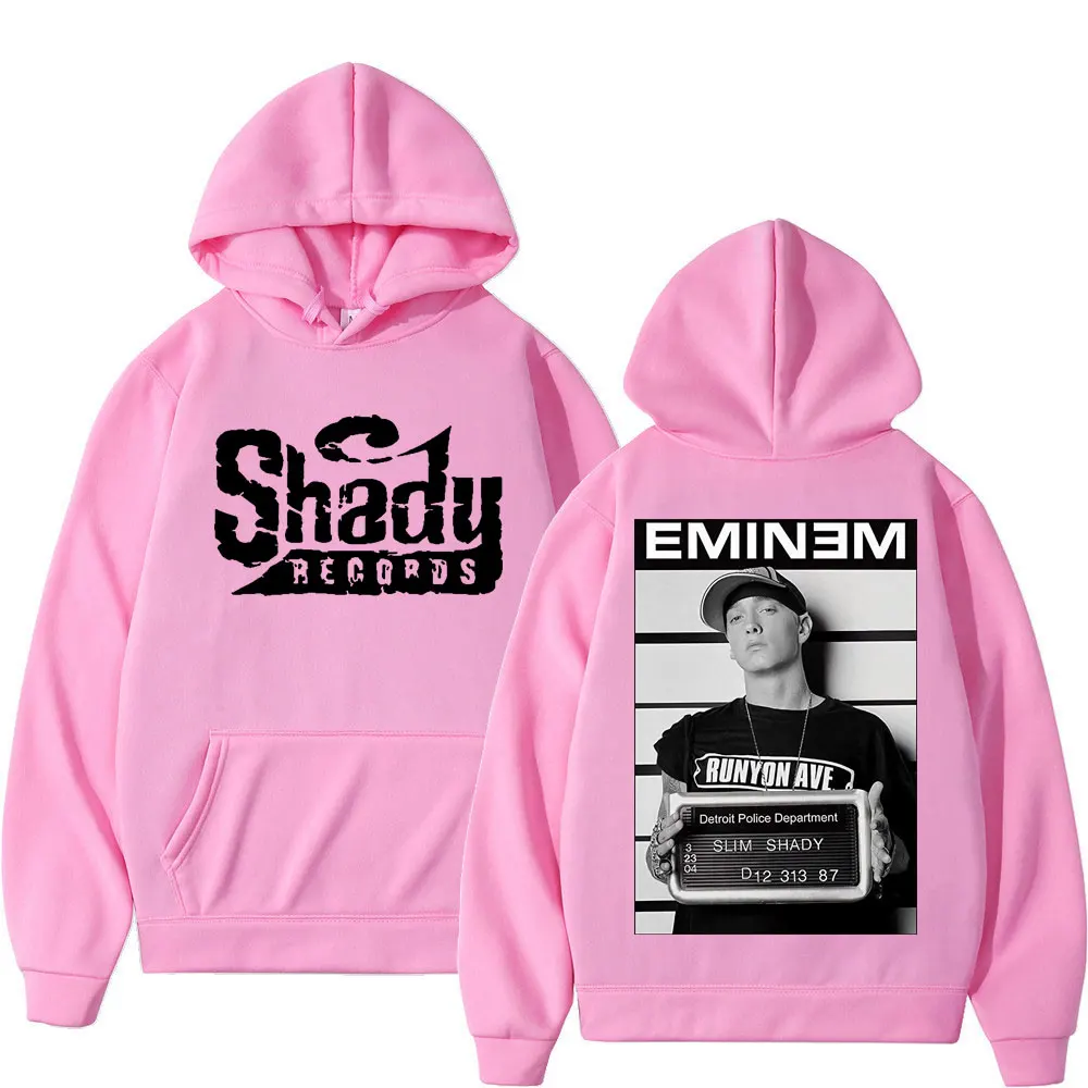 Rapper Eminem Double Sided Print Hoodie Men Women Hip Hop Vintage Oversized Hoodies Trend Fashion Hooded Sweatshirts Streetwear