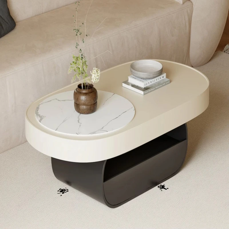 Sunshine coffee table Slate countertop Living room with solid wood drawers