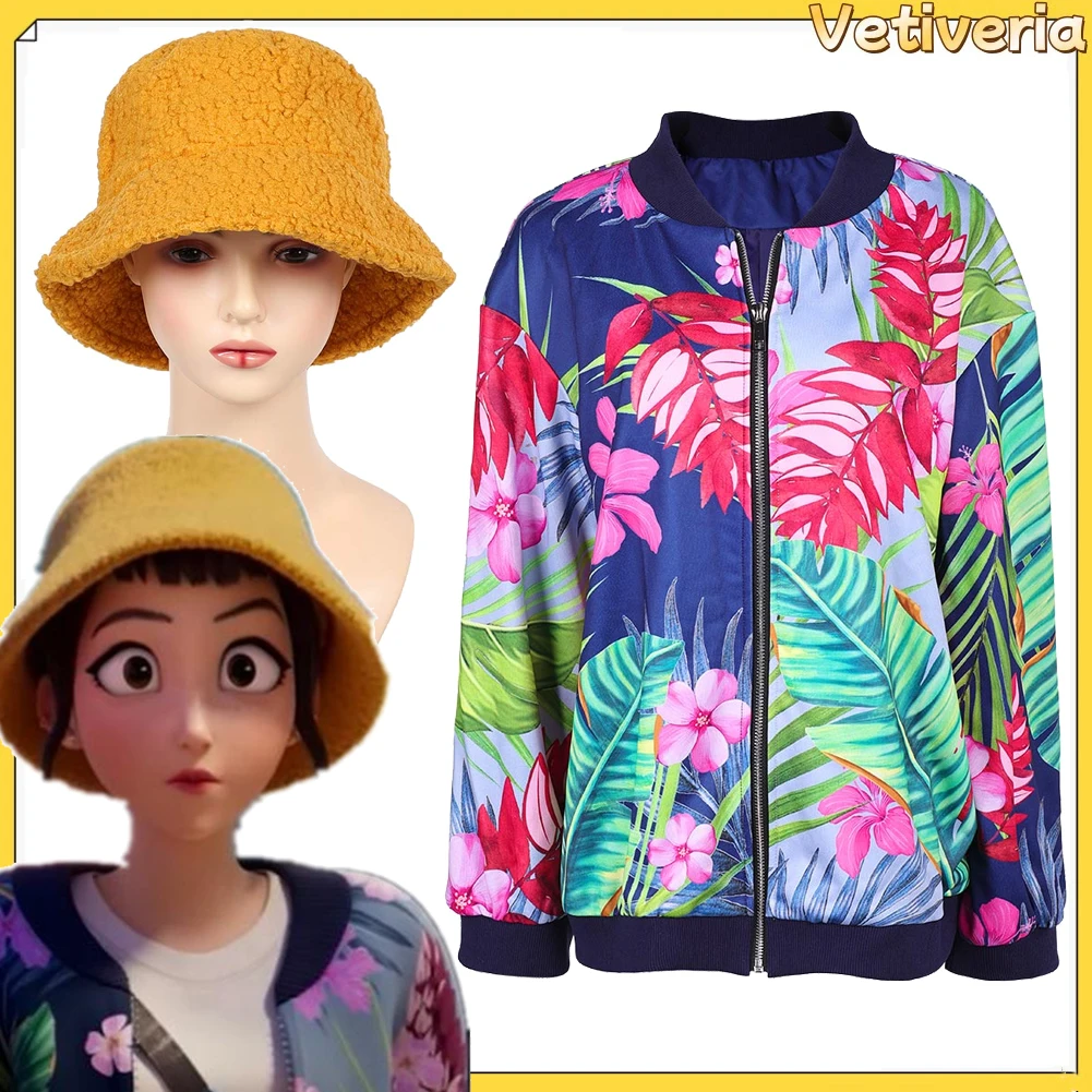 

Kpop Demons Hunters Zoey куртка с цветочным принтом пальто для взрослых шляпа женский бейсбольный костюм на молнии для косплея Хэллоуин карнавальный костюм для вечеринки