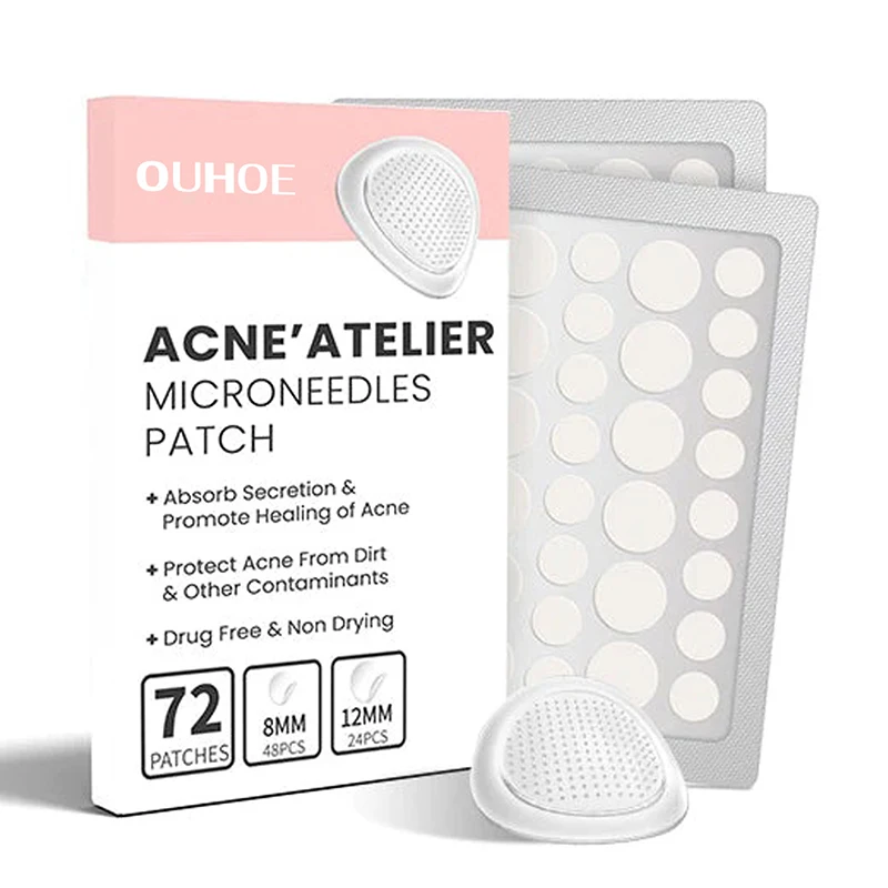 72 pièces Patch de boutons Invisible élimination de l'acné autocollants de soins de la peau correcteur visage tache beauté outils de maquillage outil de soins du visage