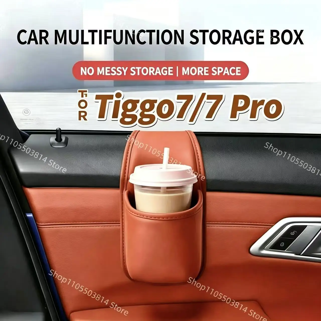 For Tiggo7/7 Pro Door Storage Box Cup Holder Organizer Side Pocket Phone Holder Beverage Rack Multi-function Beverage Holder