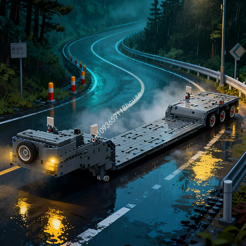 

1017 шт. MOC низкий погрузчик рулевые оси Mack Anthem модель строительные блоки Рождественский подарок сборка DIY идея образовательная игрушка кирпич