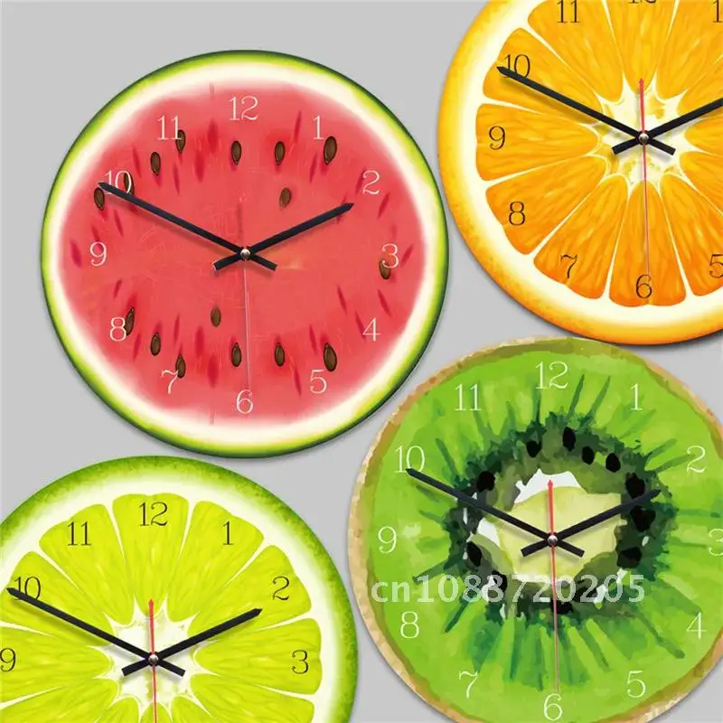 Fresh Fruit Wall Watches Home Decor Hanging Lemon Kitchen Clocks Reloj de Pared Beverage Shop Decoration Special Gift  Summer