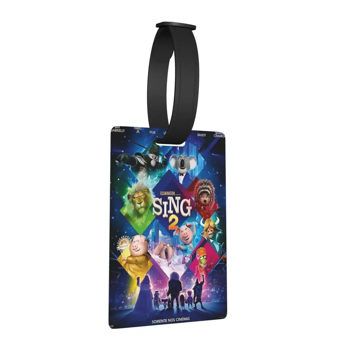 

Багажные бирки из фильма Sing 2, аксессуары для чемодана, портативный багаж, посадочная бирка, держатель этикетки, идентификационное имя, адрес