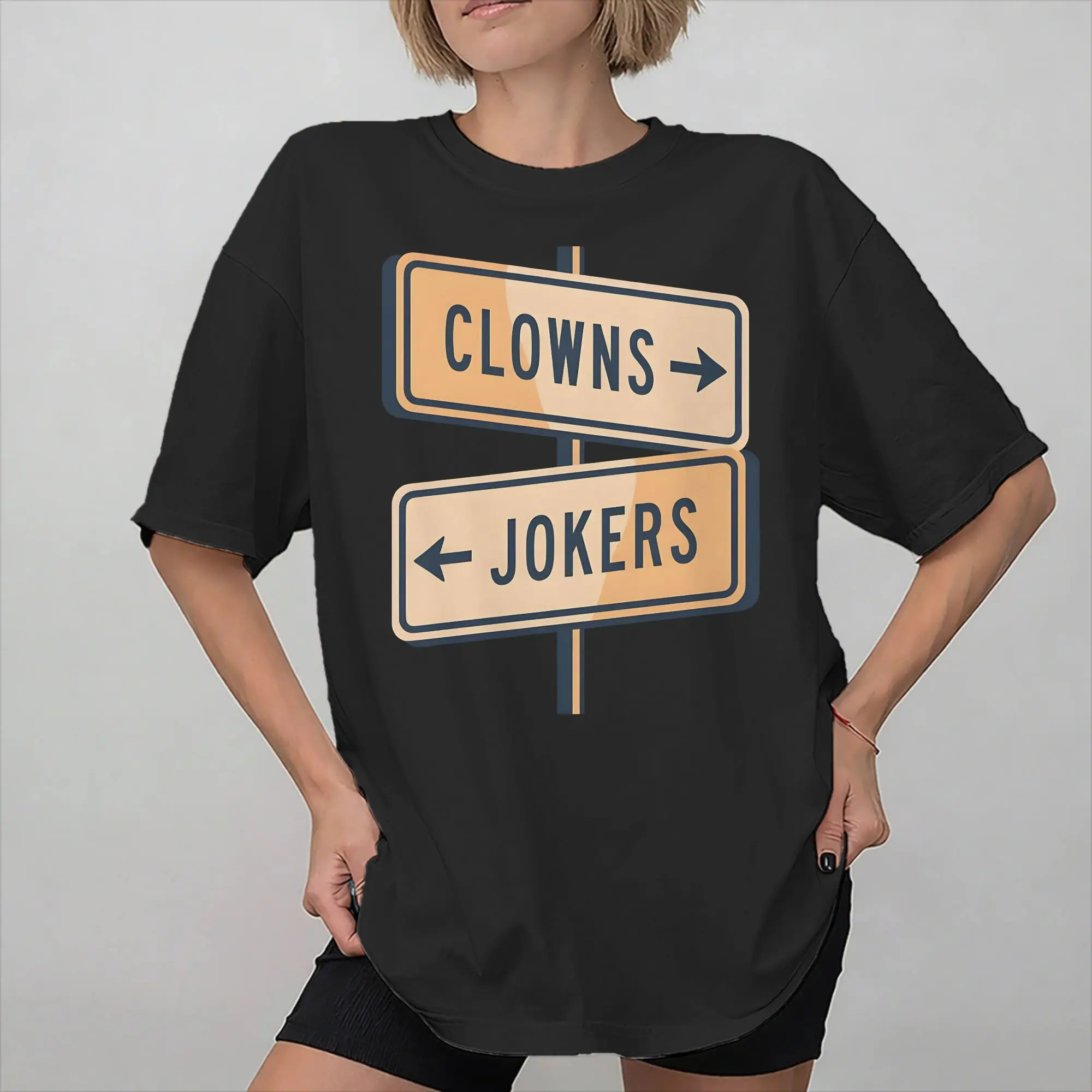 Direction Clowns to The Left Jokers to The Right Graphic Print T Shirts for Men Women  100% Cotton  Tee Shirt Clothing