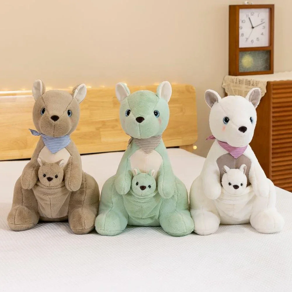 

26CM Oceania Kangaroo Plush Toy Cute Mother And Baby Wallaby Super Cute Scarf Doll Festive Gifts For Children Birthday Gifts