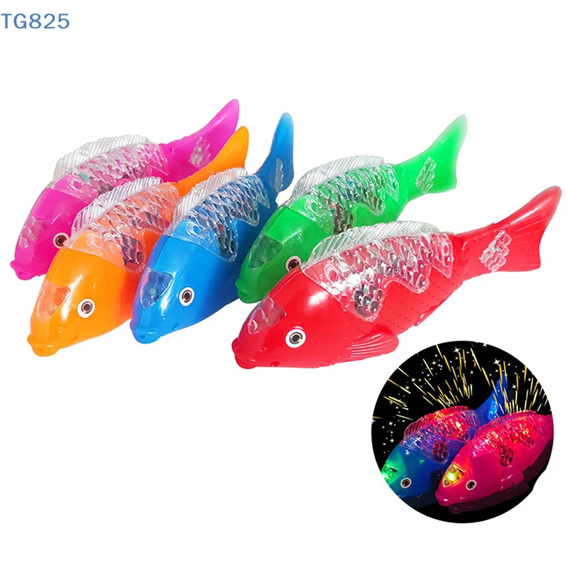 【AN】【SA】Simulation Swimming Electric Fish Toy Kids LED Lighting Music Interaction Toys