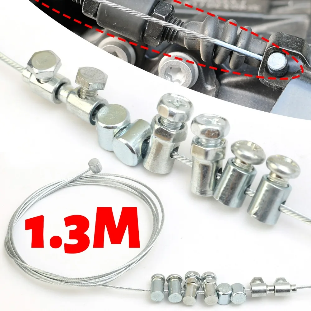 

Универсальный мотоциклетный аварийный тормозной комплект для ремонта троса дроссельной заслонки, 1,3 м, нержавеющая сталь, серебристый, универсальный фиксатор для ремонта велосипеда
