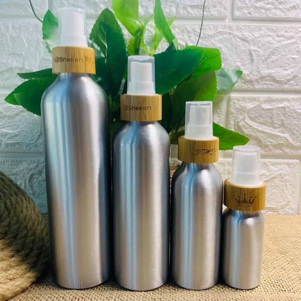 

qualty refillable empty recycled aluminum cosmetic perfume spray bottle lotion pump bottle custom cosmetic packaging for women