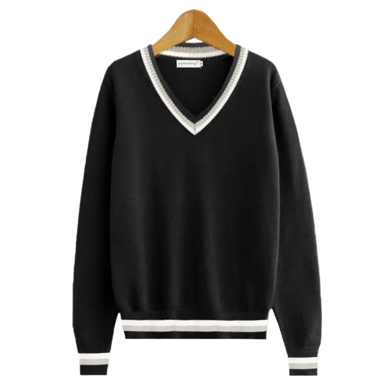 الخريف الشتاء سميكة البلوز طويلة الأكمام محبوك سترة الرجال سترة قاعدة قميص DK طالب زوجين الزي المراهق