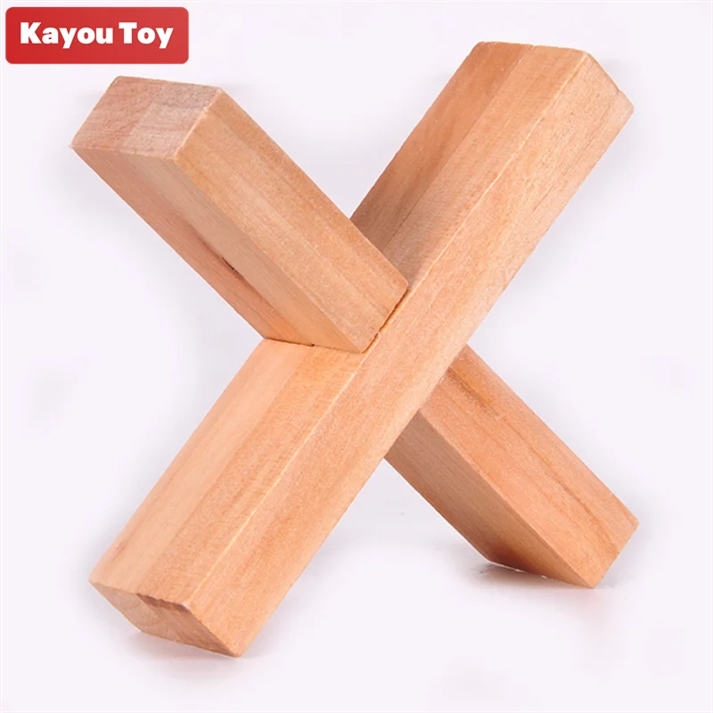 Criss-cross Wooden Brain Teaser Puzzle Toys Kong Ming Luban Lock Educational Toy Game for Adults and Children