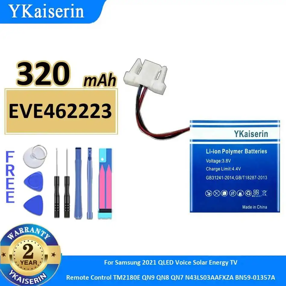 Battery EVE462223 For Samsung 2021 Qled Voice Solar Energy TV Remote Control TM2180E QN9 QN8 QN7 N43LS03AAFXZA BN59-01357A