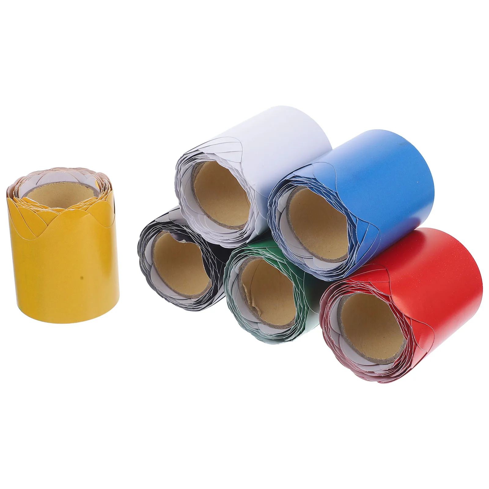 

6 Rolls Decorative Border Paper 5M Classroom Supplies Borders Trim Bulletin Board Decorations Festival Accessories Teaching Aids