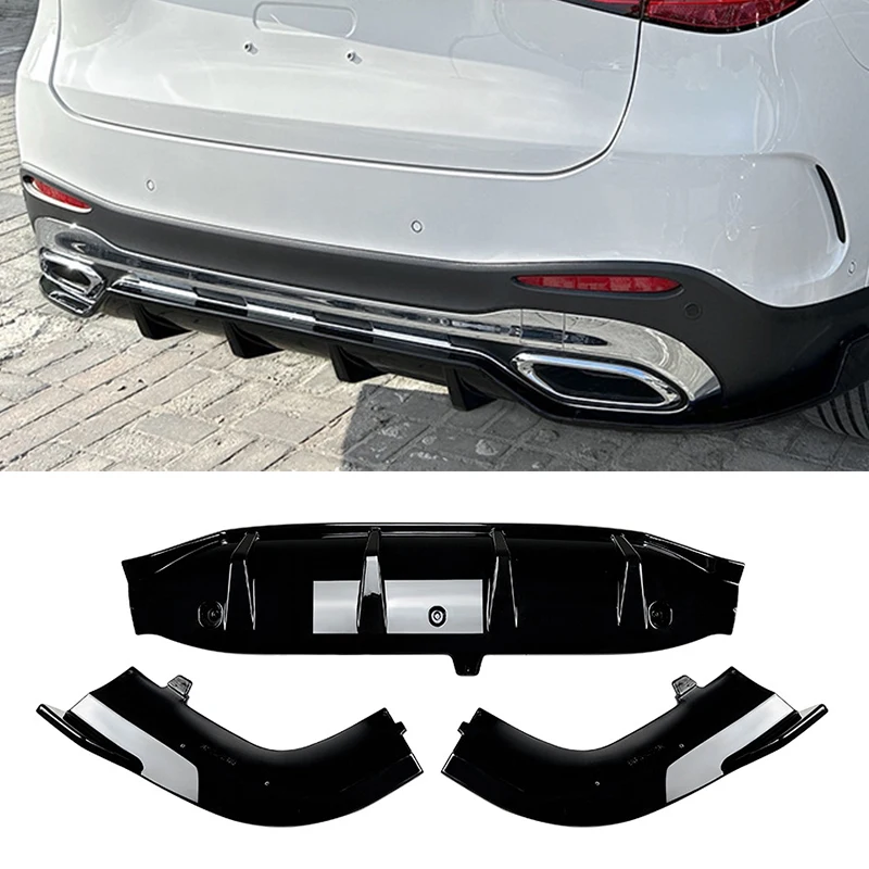 

Glossy black Rear Bumper Diffuser Lip Splitters Spoiler Rear Bumper Protector For Mercedes-Benz GLC-Class X254 GLC260 300 2023+