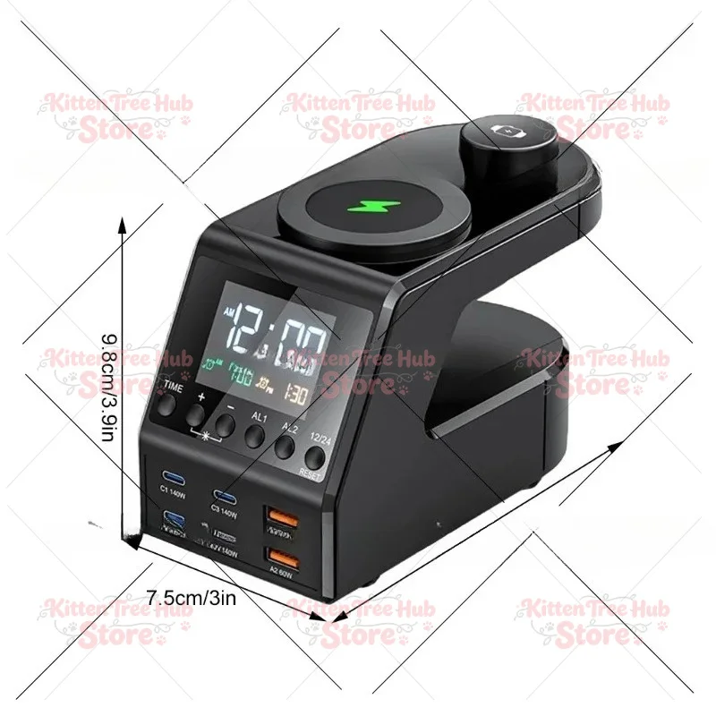 Multi-function Wireless Charger All-in-one Digital Clock Alarm
