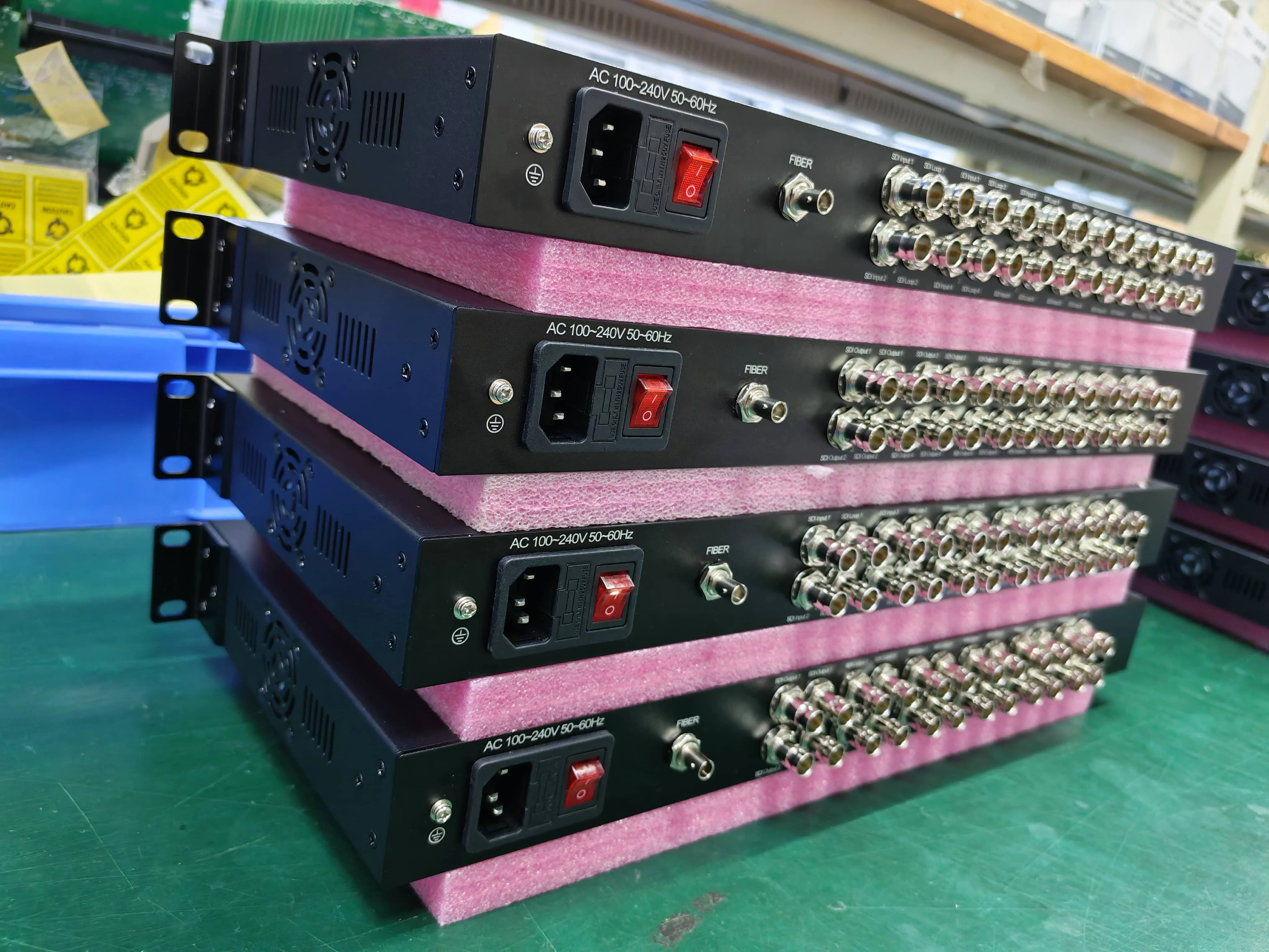 12x 3G SDI Video Customize Fiber Transmission System with 1GB Ethernet, ST Fiber Connector