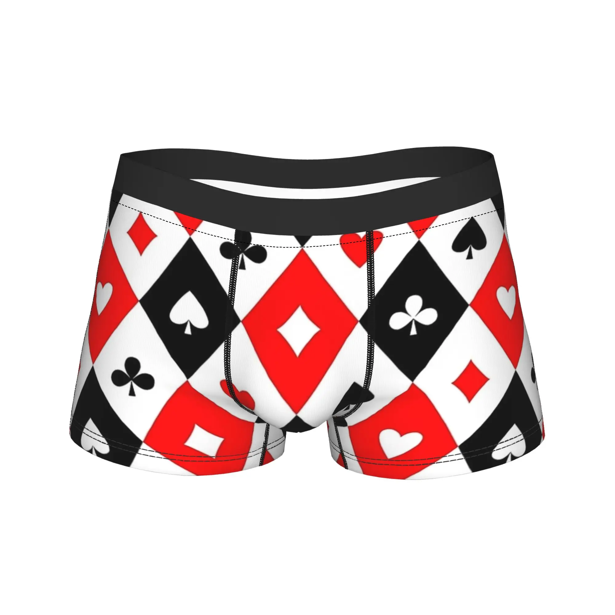 

Men's Playing Cards Poker Long Underwear Sexy Boxer Briefs Shorts Panties Male Breathable Underpants M-XXL