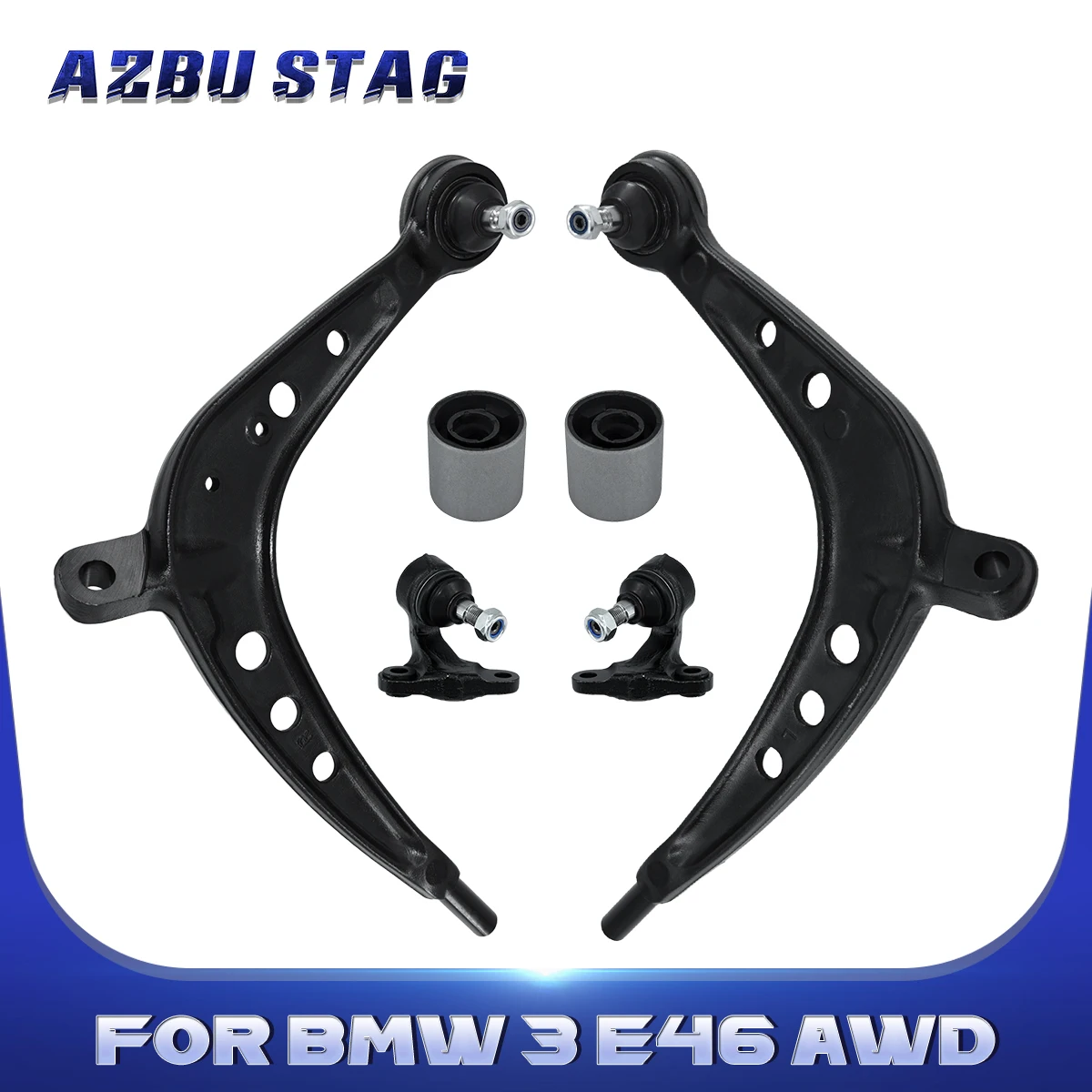 AzbuStag 6 pezzi anteriore inferiore sinistro destro boccola braccio di controllo giunto sferico per BMW 3 E46 325xi 330xi AWD 2001 2002 2003 2004 2005
