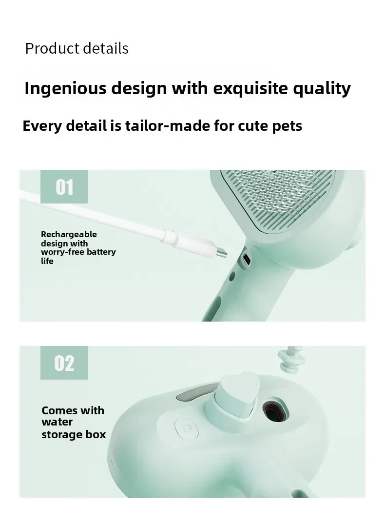 Pet Clean Steam Spray Dog Grooming Brush Unique Steam Brush For Dogs Luxury Grooming Brush Dog Steam Brush C