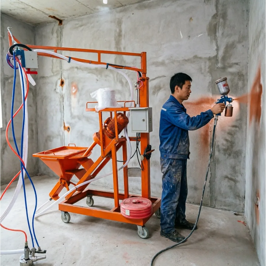 2026 Hot seller Mini GRC Fiberglass Spraying Machine Single Phase 220V Household Voltage Villa Renovation Mortar Spray Pump